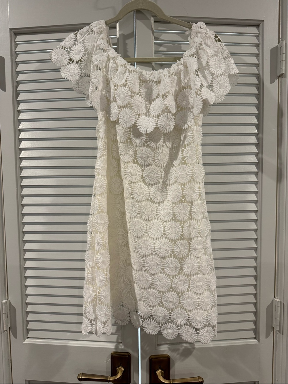 Trina Turk White Crochet-Trim Blouse